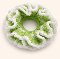 Gros chouchou vert/blanc 