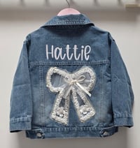 Image 3 of Girls embrodery personalised denim jacket 