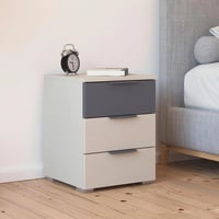 Image 2 of Bedroom Bundle (Gliderobe, Chest of Drawers, 2 x Bedsides) - Champagne & Dark Grey