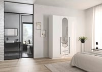 Velora 3 Door Hinged Wardrobe - White