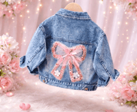 Image 2 of Girls embrodery personalised denim jacket 