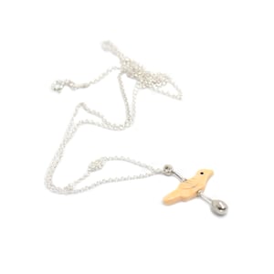 Image of EGG DROPPING BIRD NECKLACE