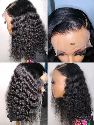 Image of 14 Inch Deep Wave Lace Frontal Wig 