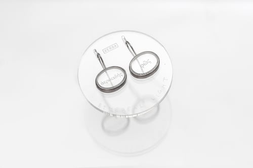 Image of "Light, ethereal, misty, hazy" silver earrings with topaz  · φῶς ἀεροειδής ·