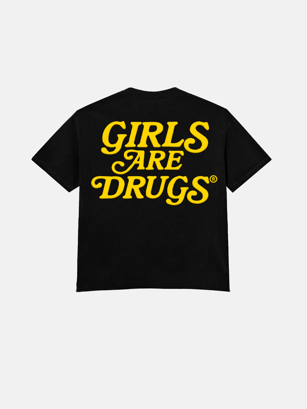 Image of GIRLS ARE DRUGS® TEE  - BLACK / TOUR YELLOW