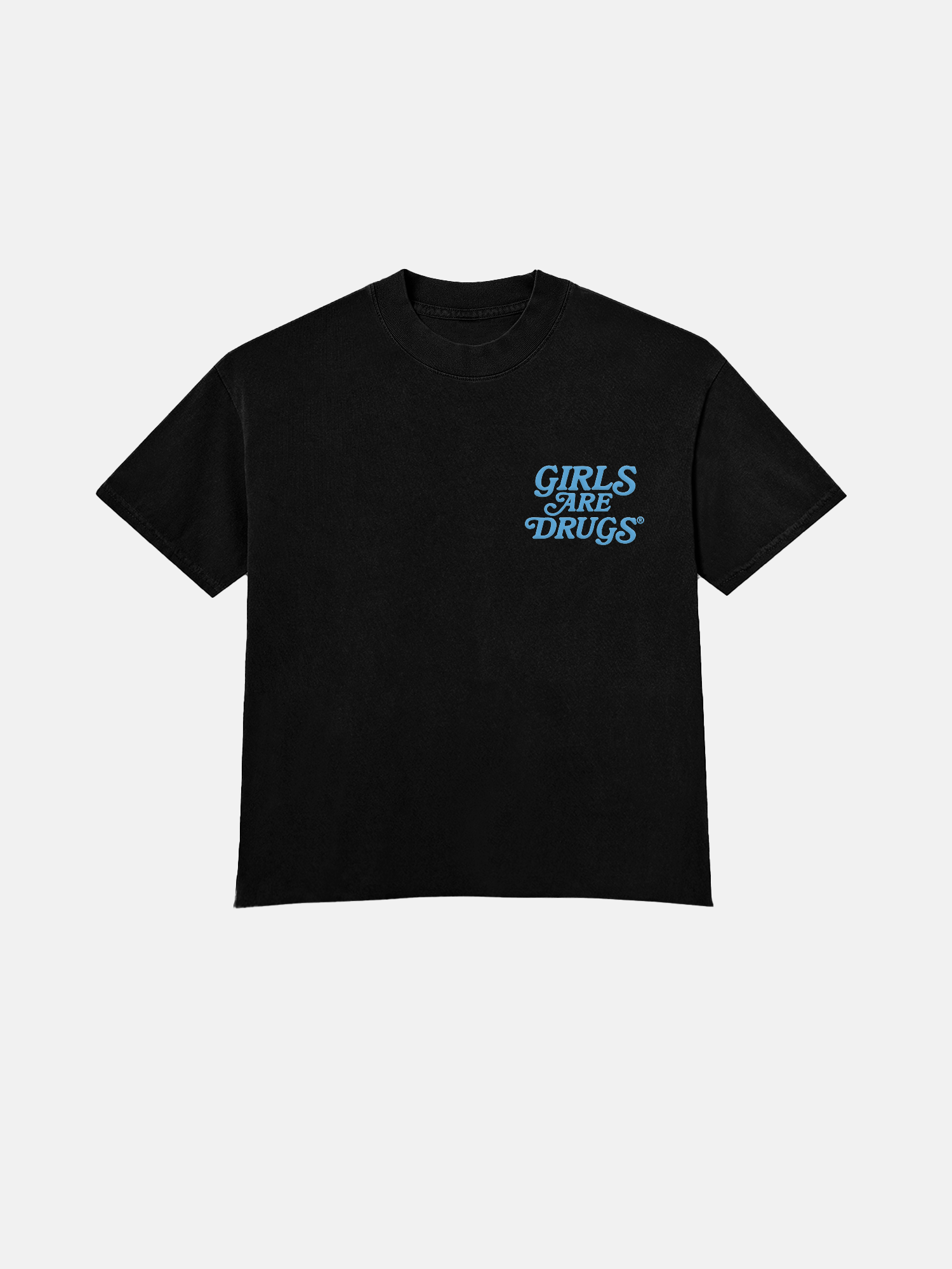 Image of GIRLS ARE DRUGS® TEE  - BLACK / UNIVERSITY BLUE