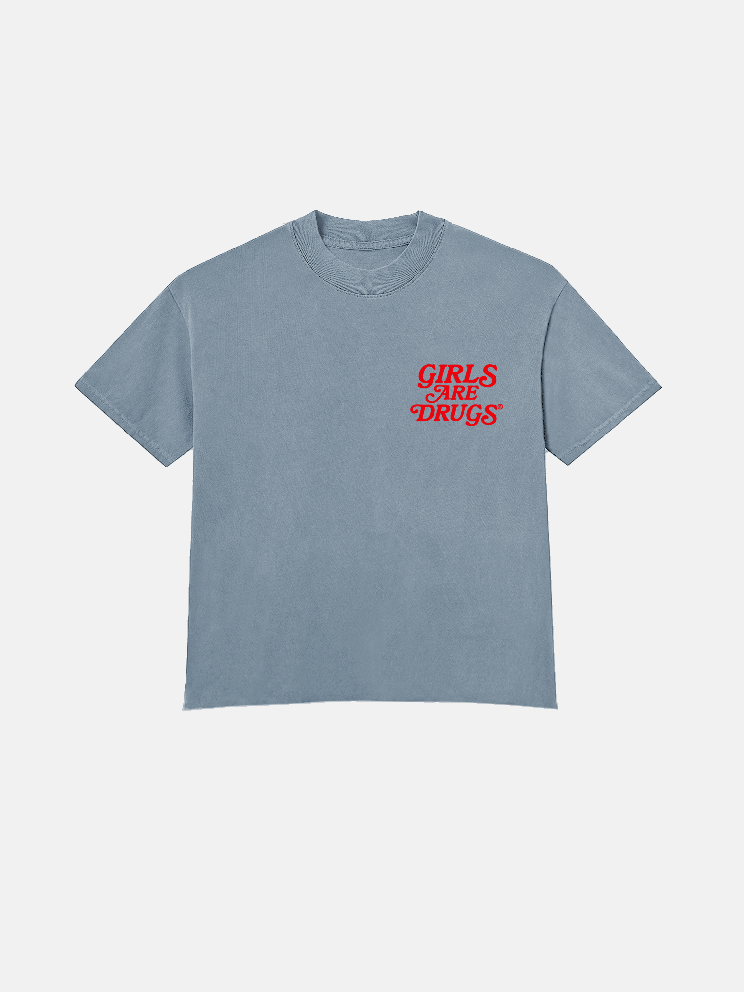 Image of GIRLS ARE DRUGS® TEE - CLEAR BLUE / RED