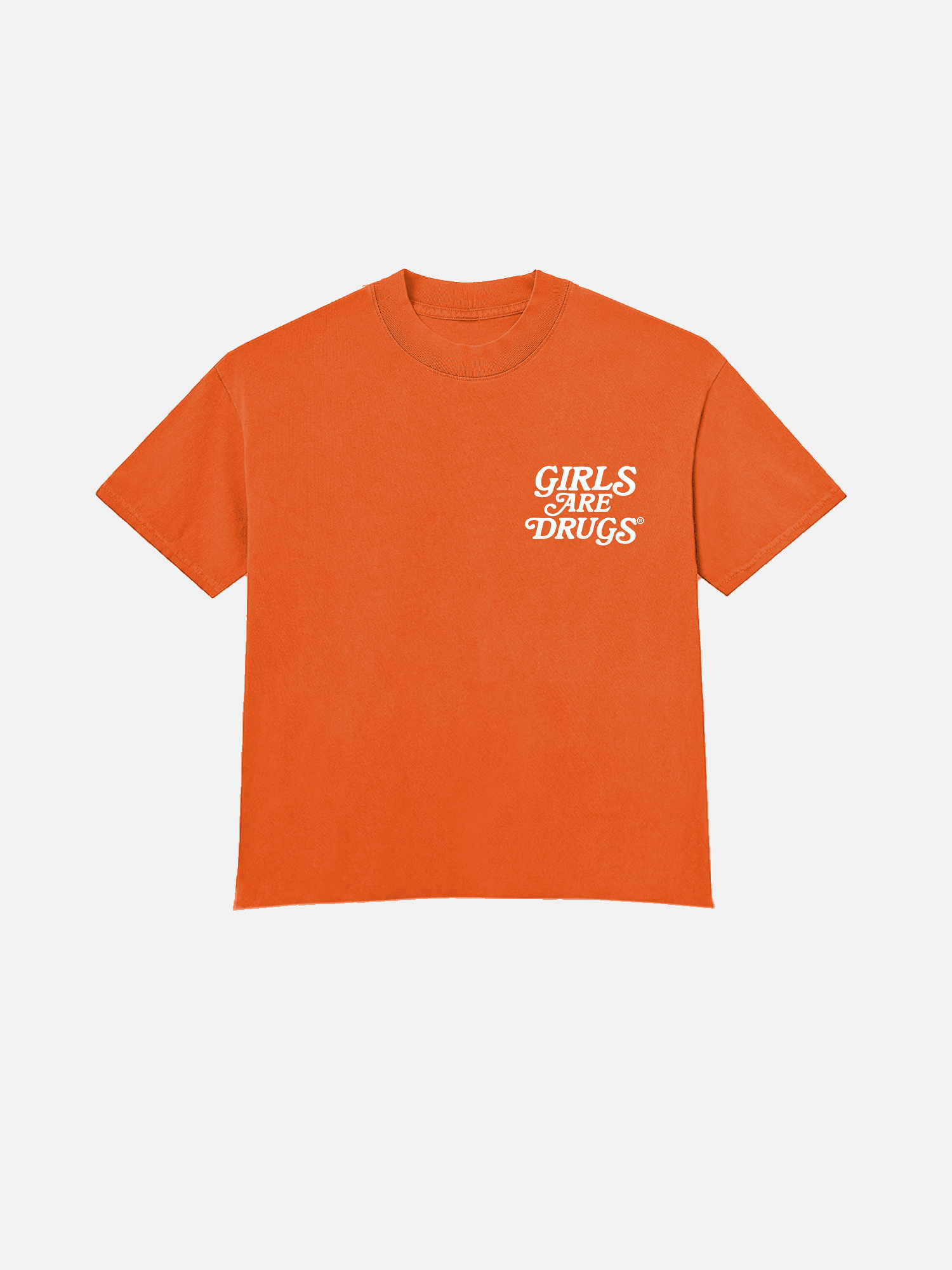 Image of GIRLS ARE DRUGS® TEE  - ORANGE / WHITE