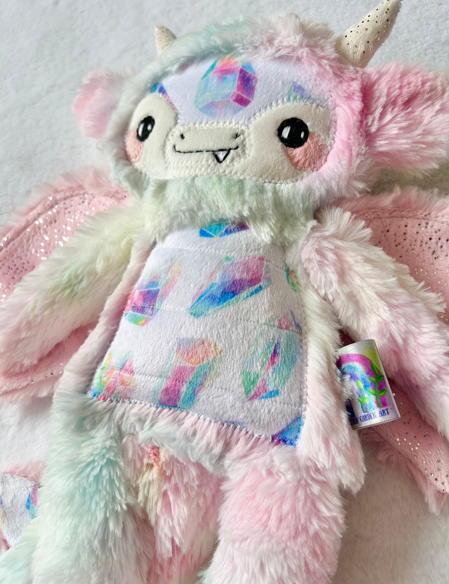 Image of OOAK Rose Quartz the Crystal Dragon (21 inches)