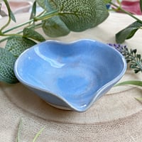 Image 3 of Heart Shaped Ceramic Trinket Dish - Light Blue