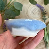 Image 2 of Heart Shaped Ceramic Trinket Dish - Light Blue