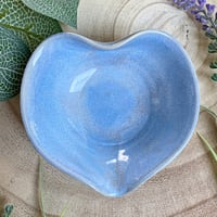 Image 1 of Heart Shaped Ceramic Trinket Dish - Light Blue