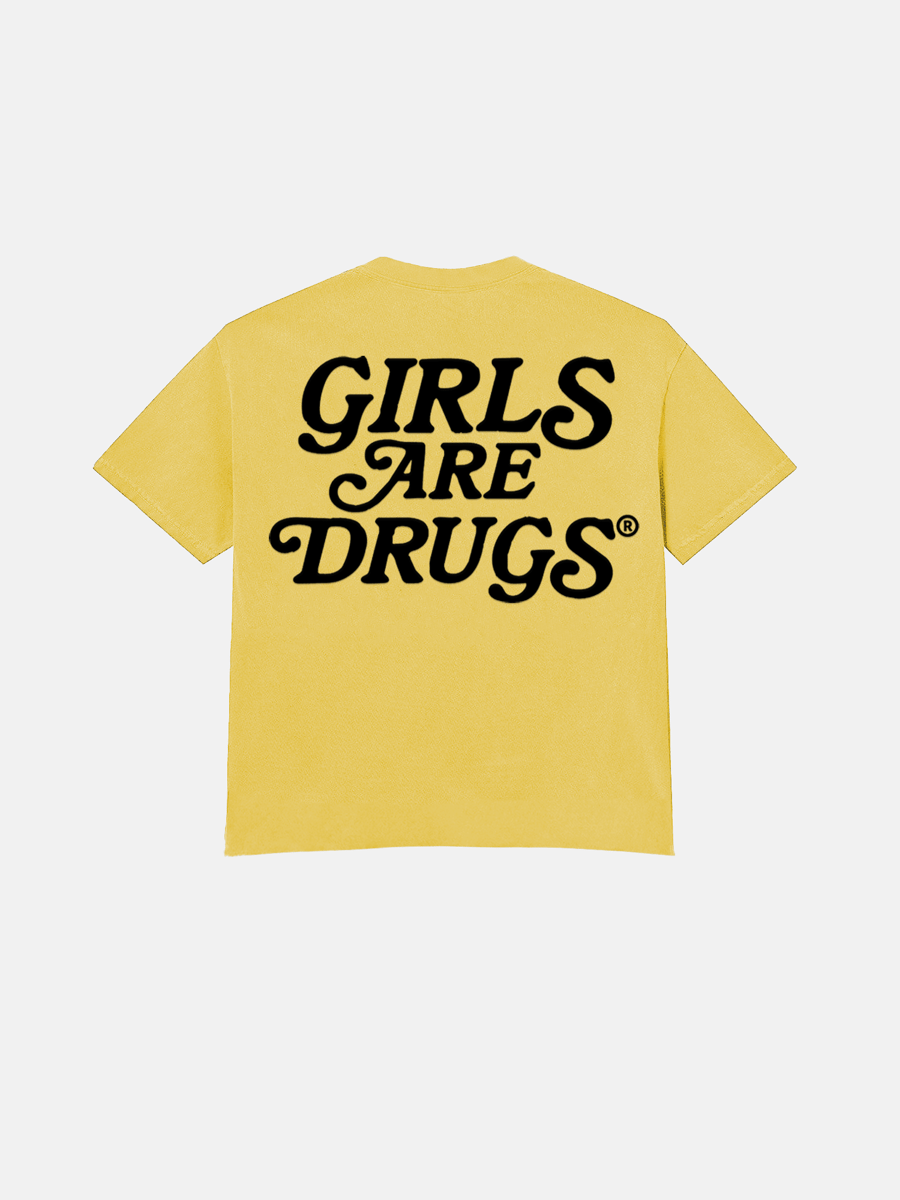 Image of GIRLS ARE DRUGS® TEE  - SPECTRA YELLOW / BLACK
