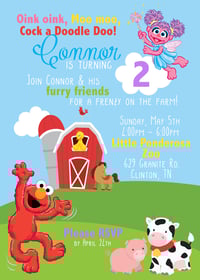 Elmo on the Farm Birthday Invitation