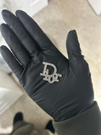 1x silver D diamanté metal flat back charm (3 LEFT TO PURCHASE)