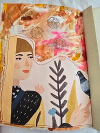 Image 3 of Antique ledger mixed media book, original artwork, reversible