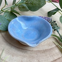 Image 4 of Heart Shaped Ceramic Trinket Dish, Light Blue