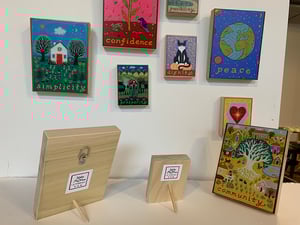 Image of Confidence-- illumination series print on wooden plaque-- small size