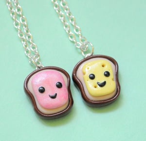 Image of Ham and Cheese Toast Best Friend Necklaces