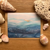 Greeting Card ''Swimming with Whale shark''