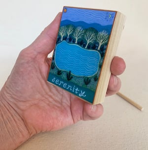 Image of Gratitude-- illumination series print on wooden plaque-- small size