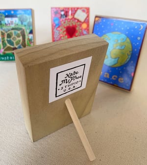 Image of Love-- illumination series print on wooden plaque-- small size