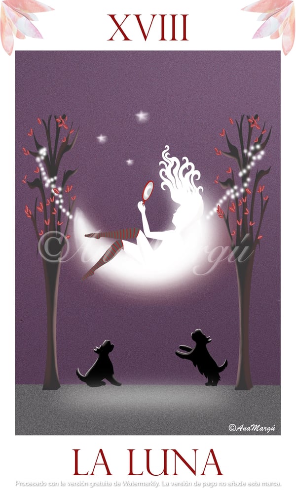 Image of Lámina Tarot Nº 18: 'La Luna' / 'The Moon' 