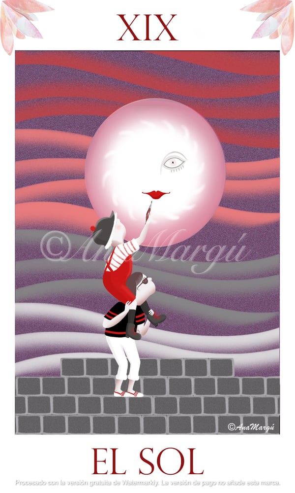 Image of Lámina Tarot Nº 19: 'El Sol' / 'The Sun'