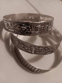 Image 2 of SET OF THREE STERLING SILVER BRACELETS