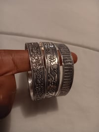 Image 1 of SET OF THREE STERLING SILVER BRACELETS