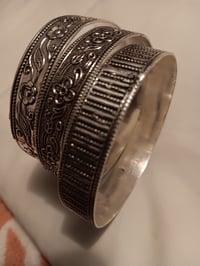 Image 3 of SET OF THREE STERLING SILVER BRACELETS