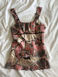 Image 1 of  Y2K 2000s brown and pink floral baby doll style cami 