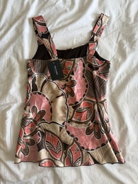 Image 2 of  Y2K 2000s brown and pink floral baby doll style cami 