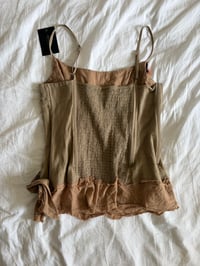 Image 2 of Vintage Y2K woodland fairy corset style cami with floral appliqué and beading 