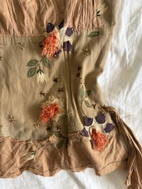 Image 4 of Vintage Y2K woodland fairy corset style cami with floral appliqué and beading 