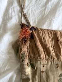 Image 5 of Vintage Y2K woodland fairy corset style cami with floral appliqué and beading 