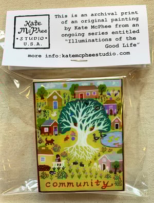 Image of Wonder-- illumination series print on wooden plaque-- small size