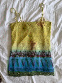 Image 2 of Vintage Y2K silk ombre beaded and sequin mermaid cami 