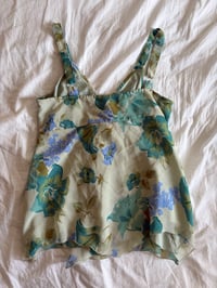 Image 2 of Vintage Y2K floral handkerchief hem cami with sequins 