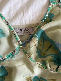 Image 3 of Vintage Y2K floral handkerchief hem cami with sequins 