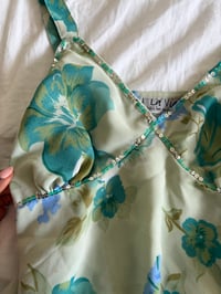Image 4 of Vintage Y2K floral handkerchief hem cami with sequins 