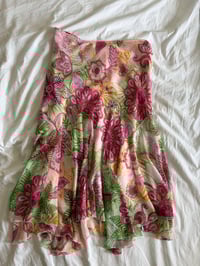 Image 2 of Vintage Y2K floral mermaid hem midi skirt 