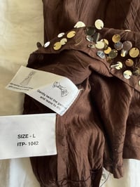 Image 5 of Vintage Y2K asymmetrical hem embellished brown cami 