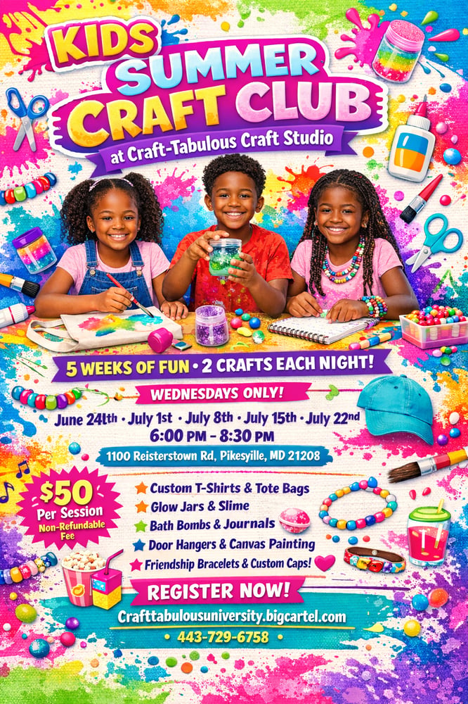 Image of Summer kids craft camp at Craft-Tabulous Craft Studio 