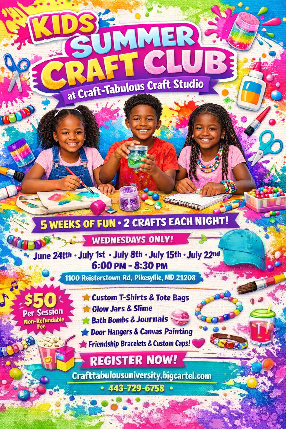Image of Summer kids craft camp at Craft-Tabulous Craft Studio 