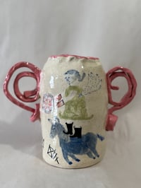 Image 1 of Clay; floating donkey vase