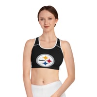 Image 3 of Pittsburgh Steelers Sports Bra - Comfortable Athletic Wear, Game Day Essentials, Fitness Ge-b0f0b30c