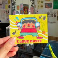I LOVE MUSIC! Risograph Sticker