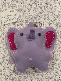 Image 2 of Edison the Elephant Plush Keychain