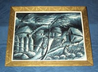 Image 1 of Vintage Haitian painting - "The Storm" -  by DeCourcelle Gourgue - 